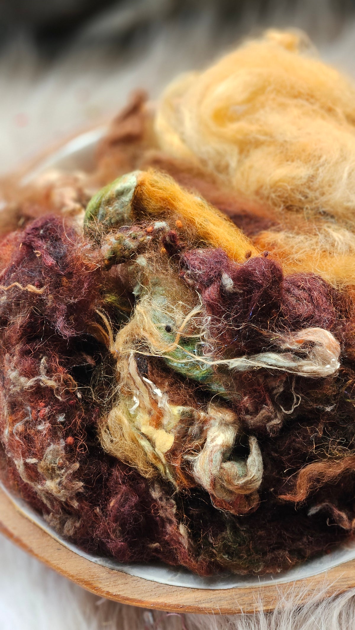 Velvet Undertow - hand-dyed wool alpaca bamboo texture blend - 4 ounces | 114 grams