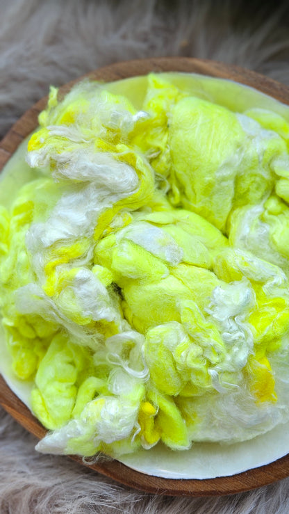 Lemon Merengue - wool & bamboo blend for spinning & felting - 5 oz |  142 g