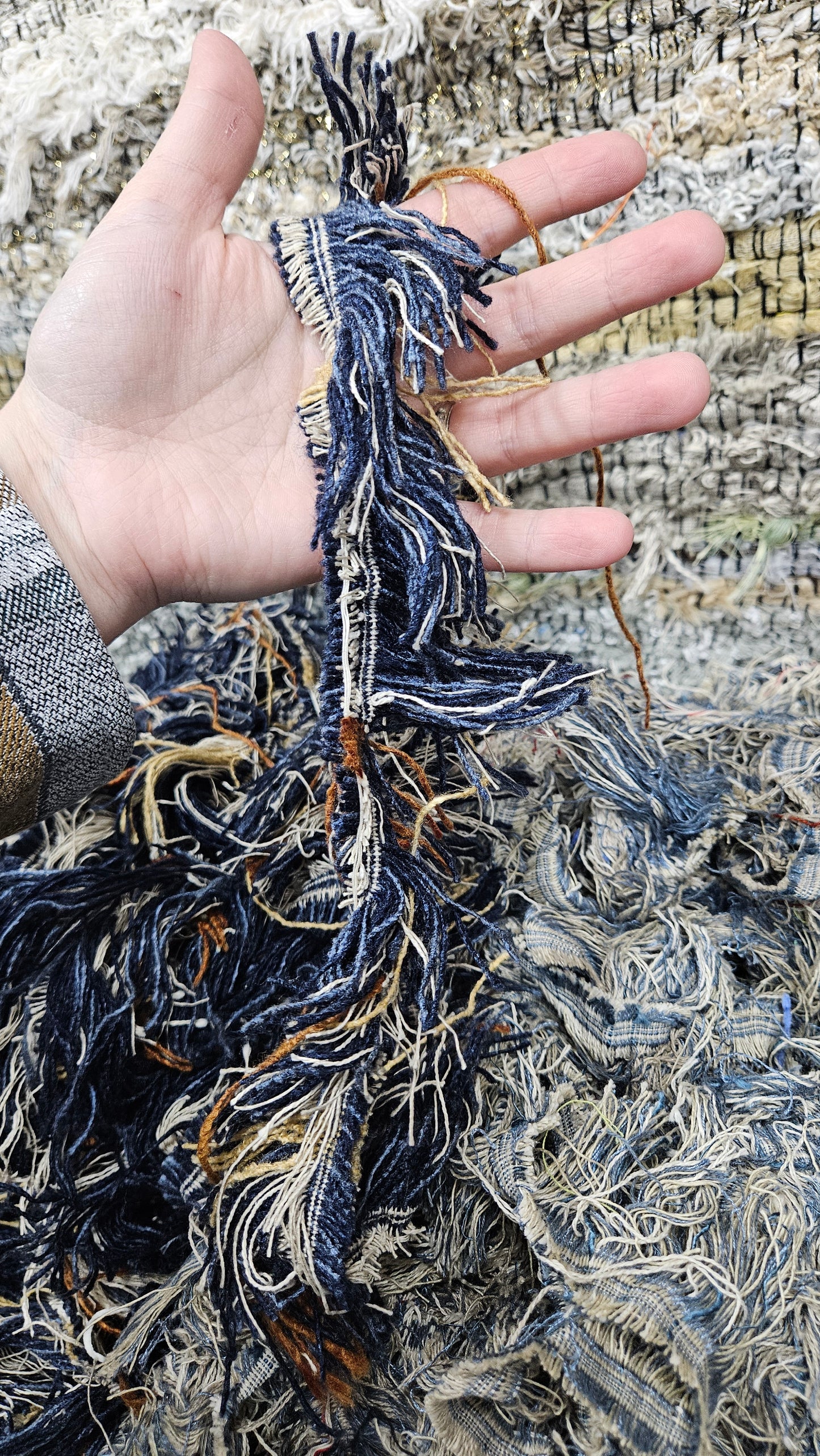 BULK 01 - shaggy fringe ribbon for tapestry weaving and fiber art - 4 POUNDS