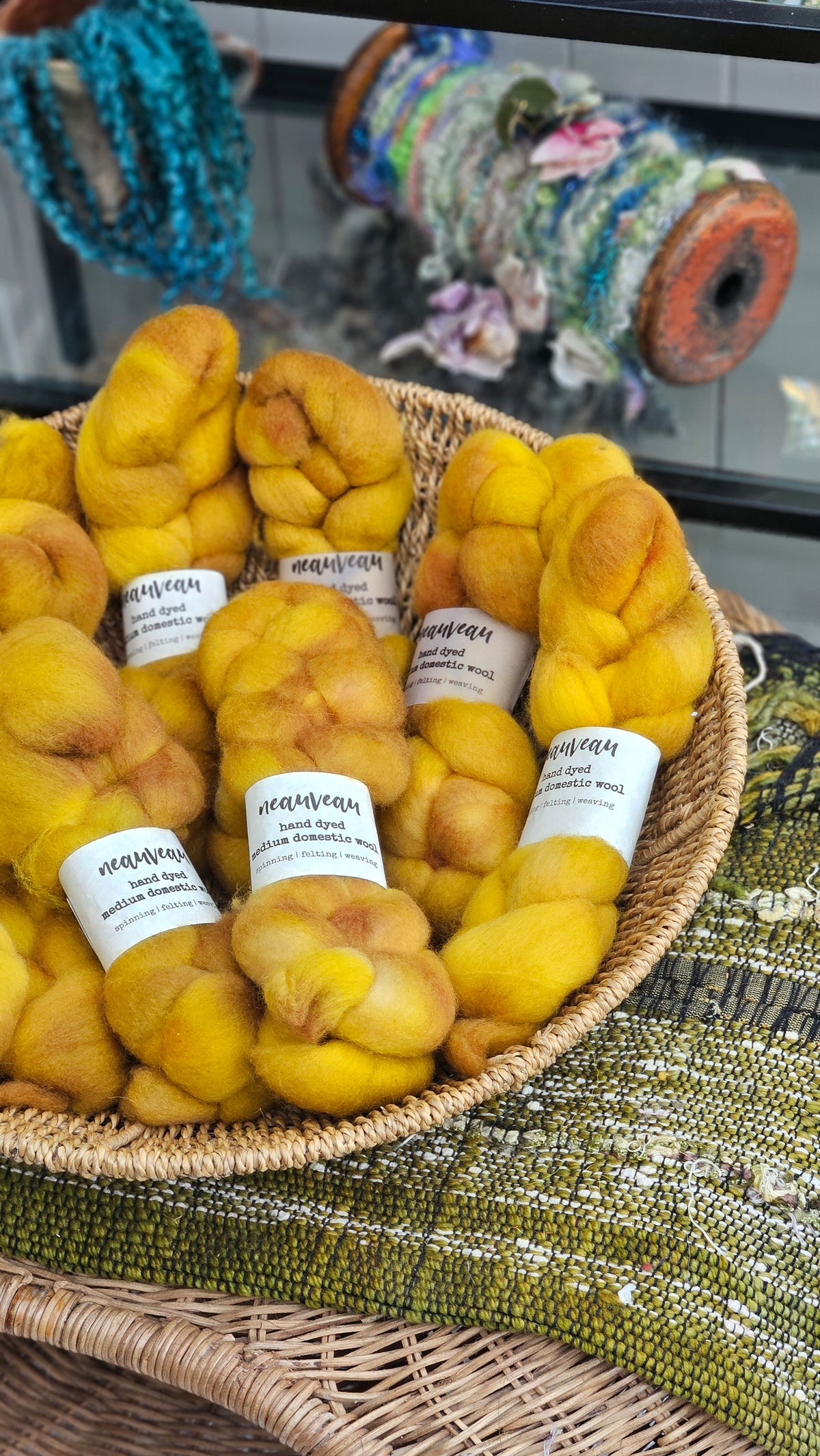 Goldfinch - hand dyed domestic wool roving for felting and blending - 2 ounces | 57 grams