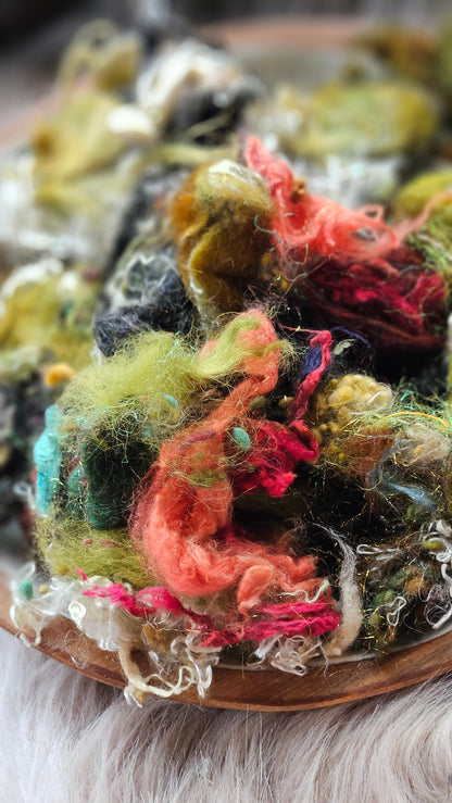 Soft Rebellion - fiber texture blend for art yarn spinning & felting - 4 ounces | 114 grams