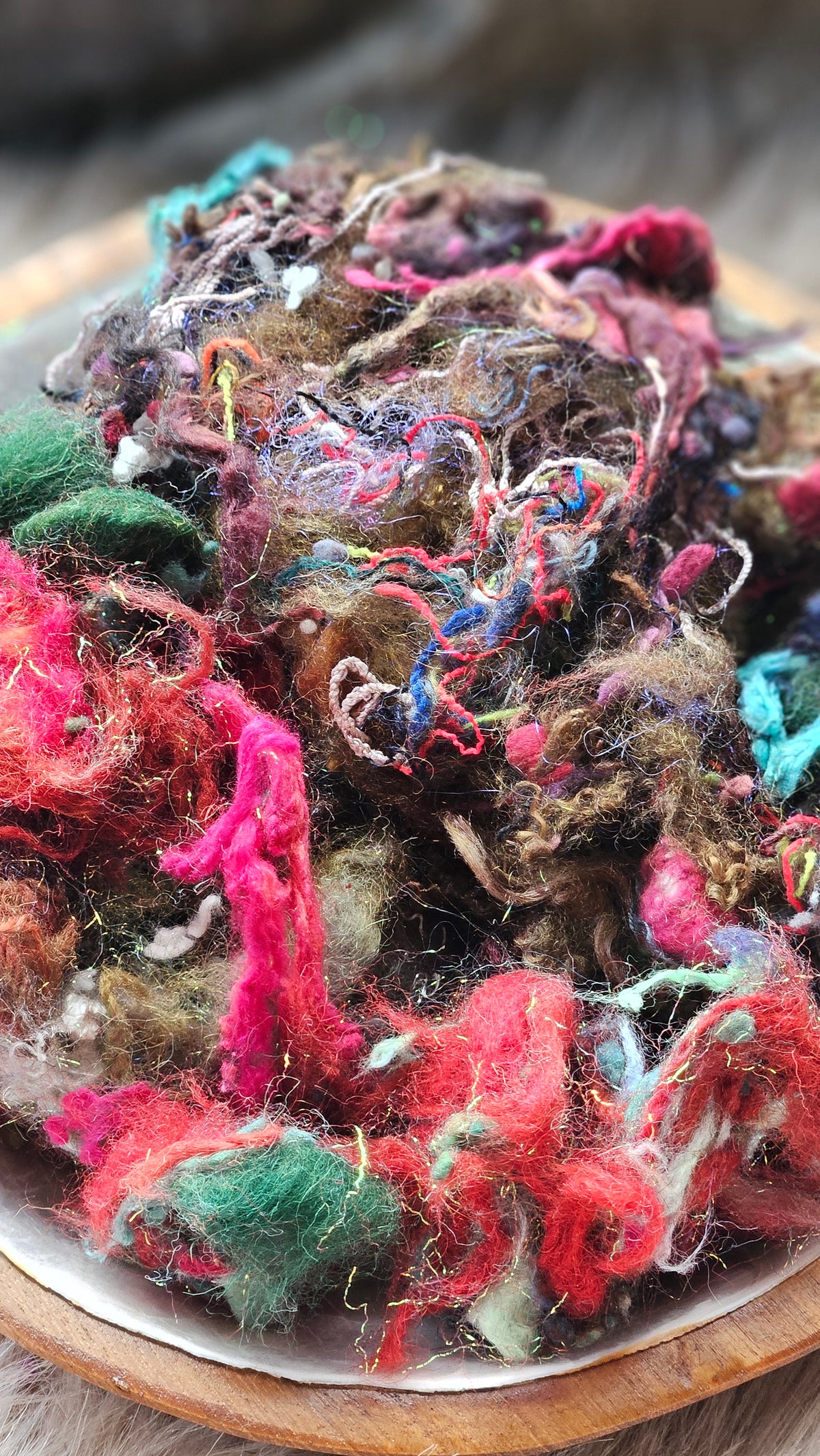 Flicker and Fade - hand-dyed wool alpaca bamboo texture blend - 4 ounces | 114 grams