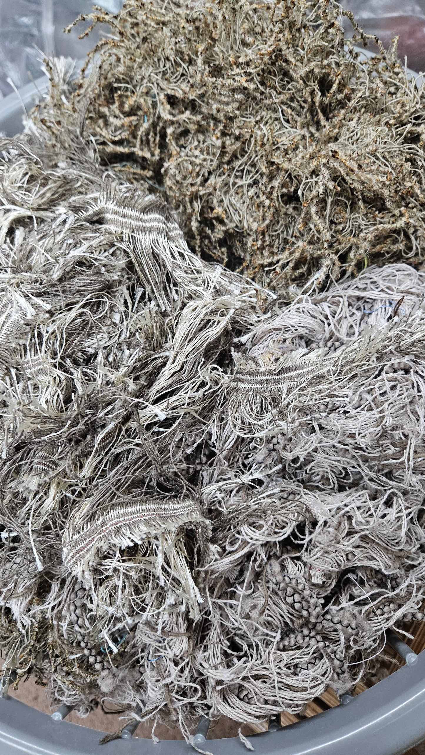FANCY NEUTRALS - bulk textile selvedge for rug weaving and art yarn - 5 POUNDS