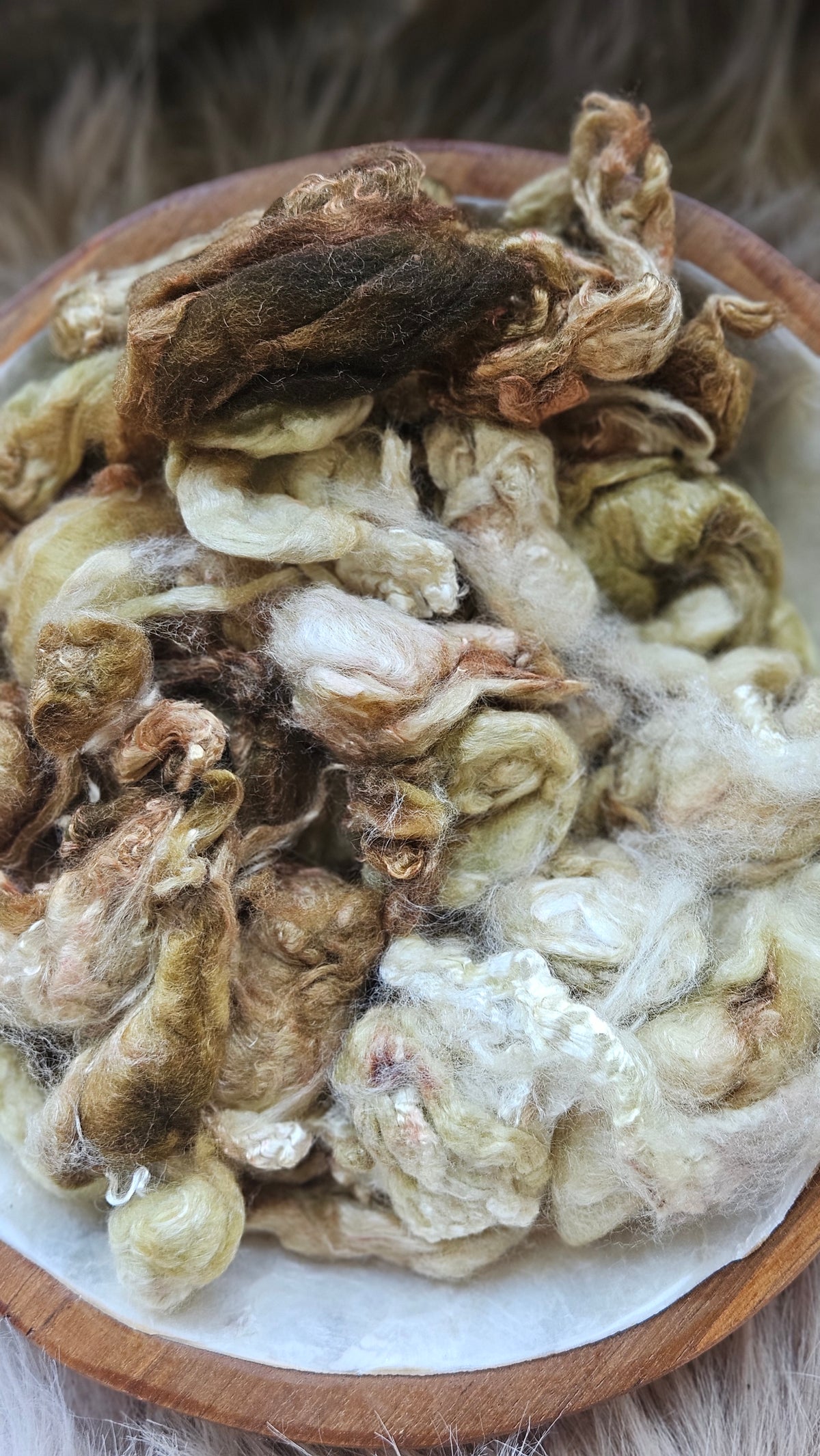 Dubai Chocolate - hand-dyed fine wool and silky bamboo mill ends - 5 oz |  142 g