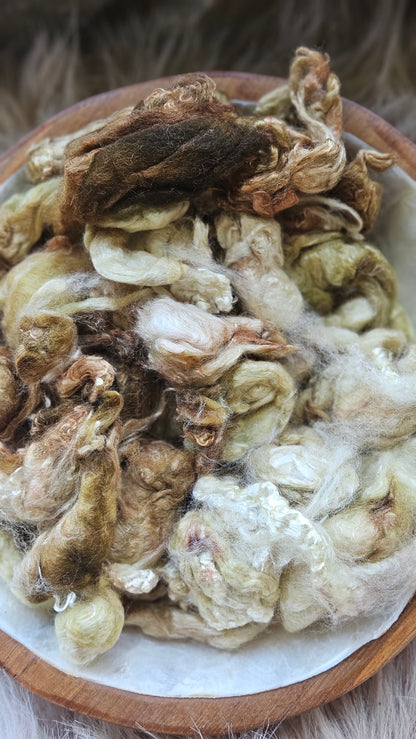 Dubai Chocolate - wool & bamboo blend for spinning & felting - 5 oz |  142 g