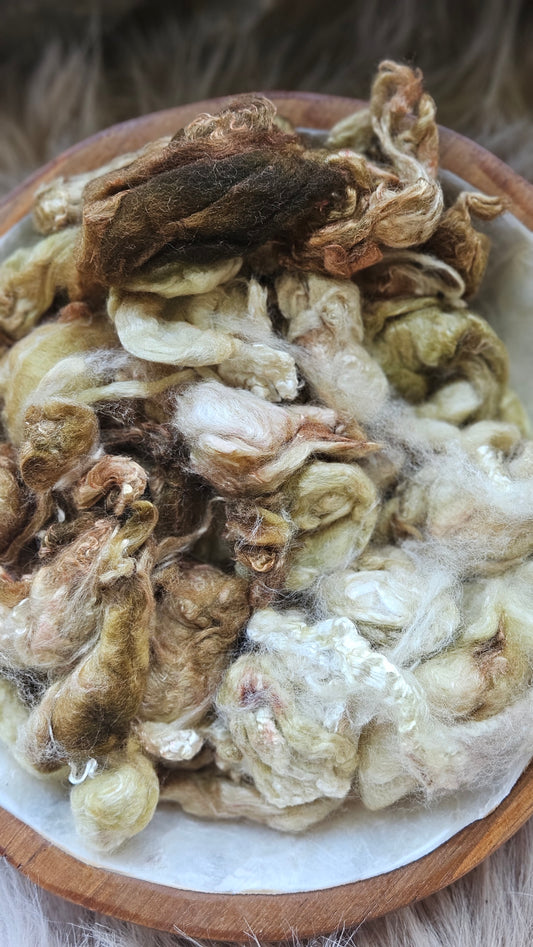 Dubai Chocolate - hand-dyed fine wool and silky bamboo mill ends - 5 oz |  142 g