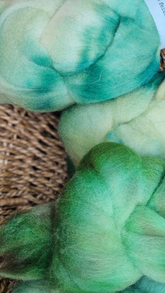 Saguaro - hand dyed fine wool roving for felting and blending - 2 ounces | 57 grams