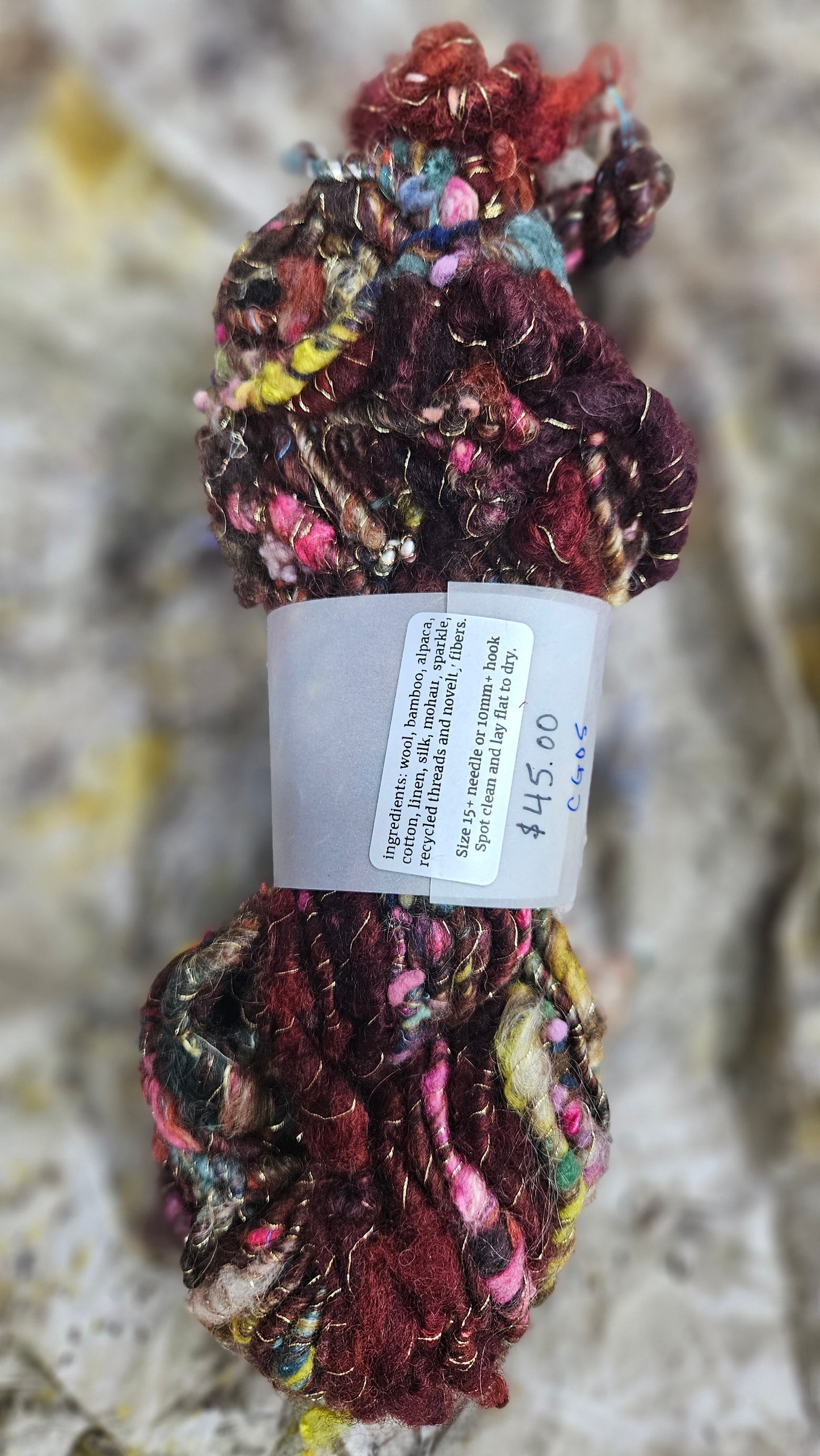 Handspun Bulky Art Yarn - Cinnamon Grove 05
