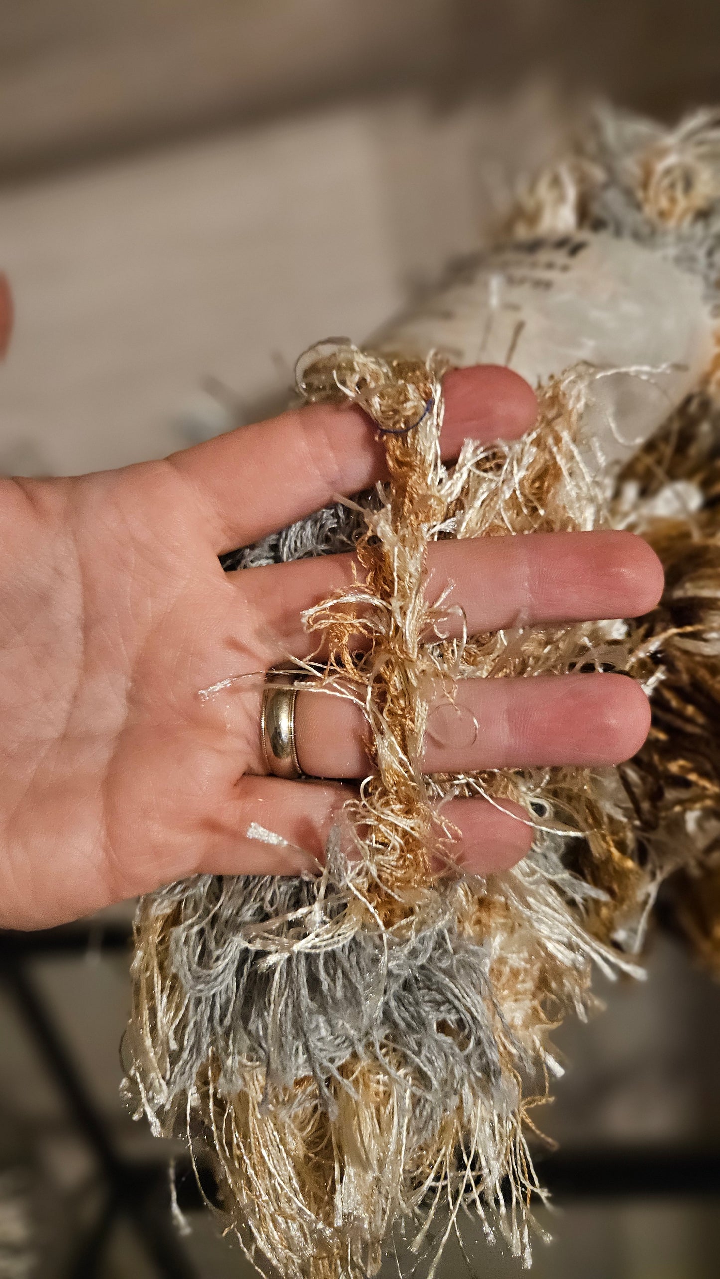 6 Skeins of Super Bulky Experimental Fringe Garland Shaggy Boa Selvedge Yarn