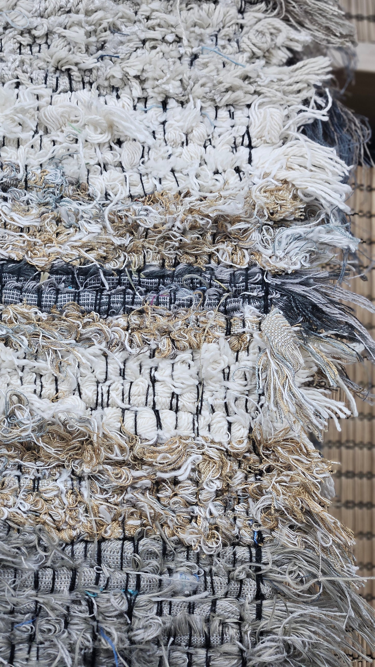 QUARTZ BEACH - shaggy fringe ribbon for tapestry weaving and fiber art - QUARTZ09 (.6 lb)