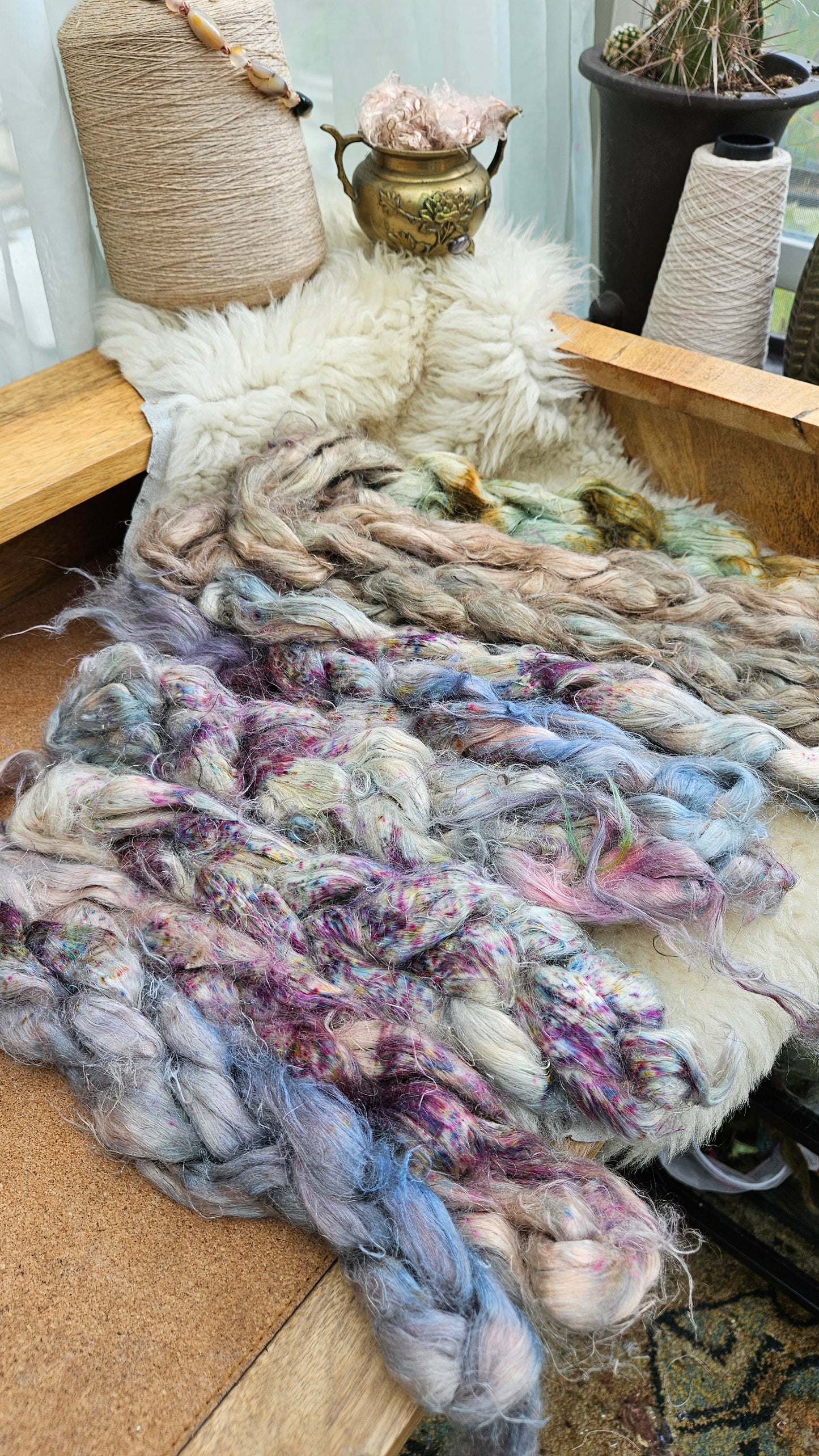 CHALICE Hand-Dyed Fine Hemp for fiber art, texture blending, and papermaking - 2 ounces | 57 grams