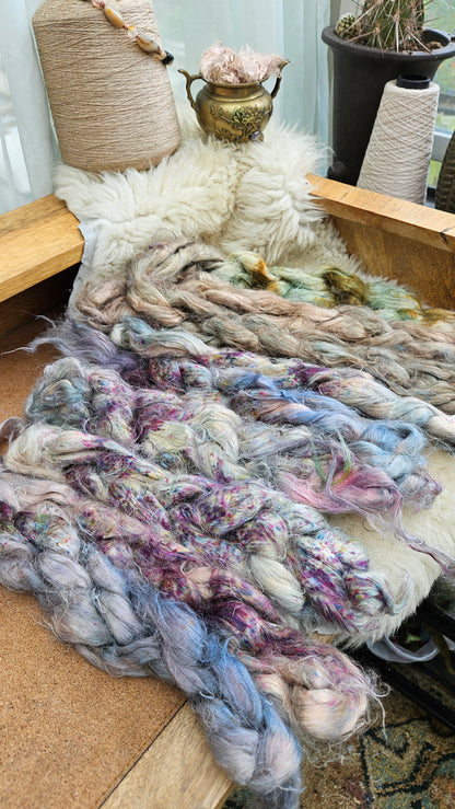 CHALICE - rare hand-dyed hemp top for carding into art batts - 2 ounces | 57 grams