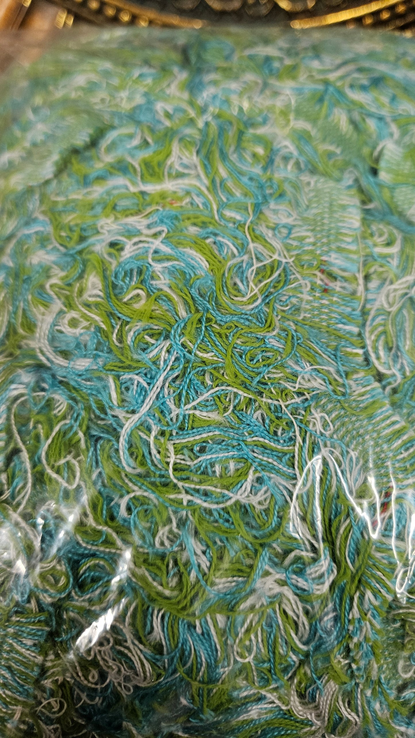 LIME TREE - shaggy fringe ribbon for tapestry weaving and fiber art - LIME004 (.8 lb)