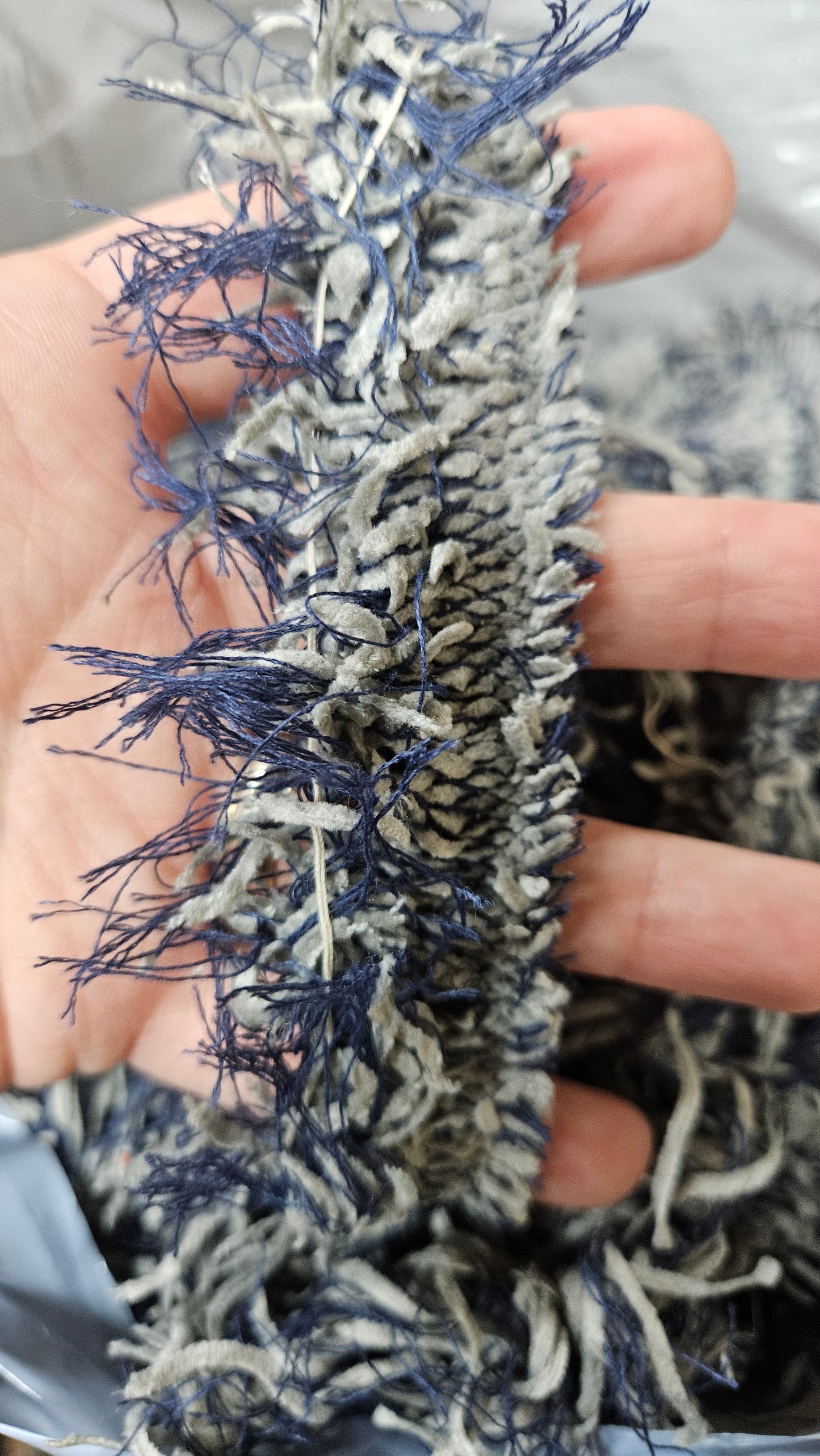 OCEAN STORM - bulk textile selvedge for rug weaving and art yarn - 4 POUNDS