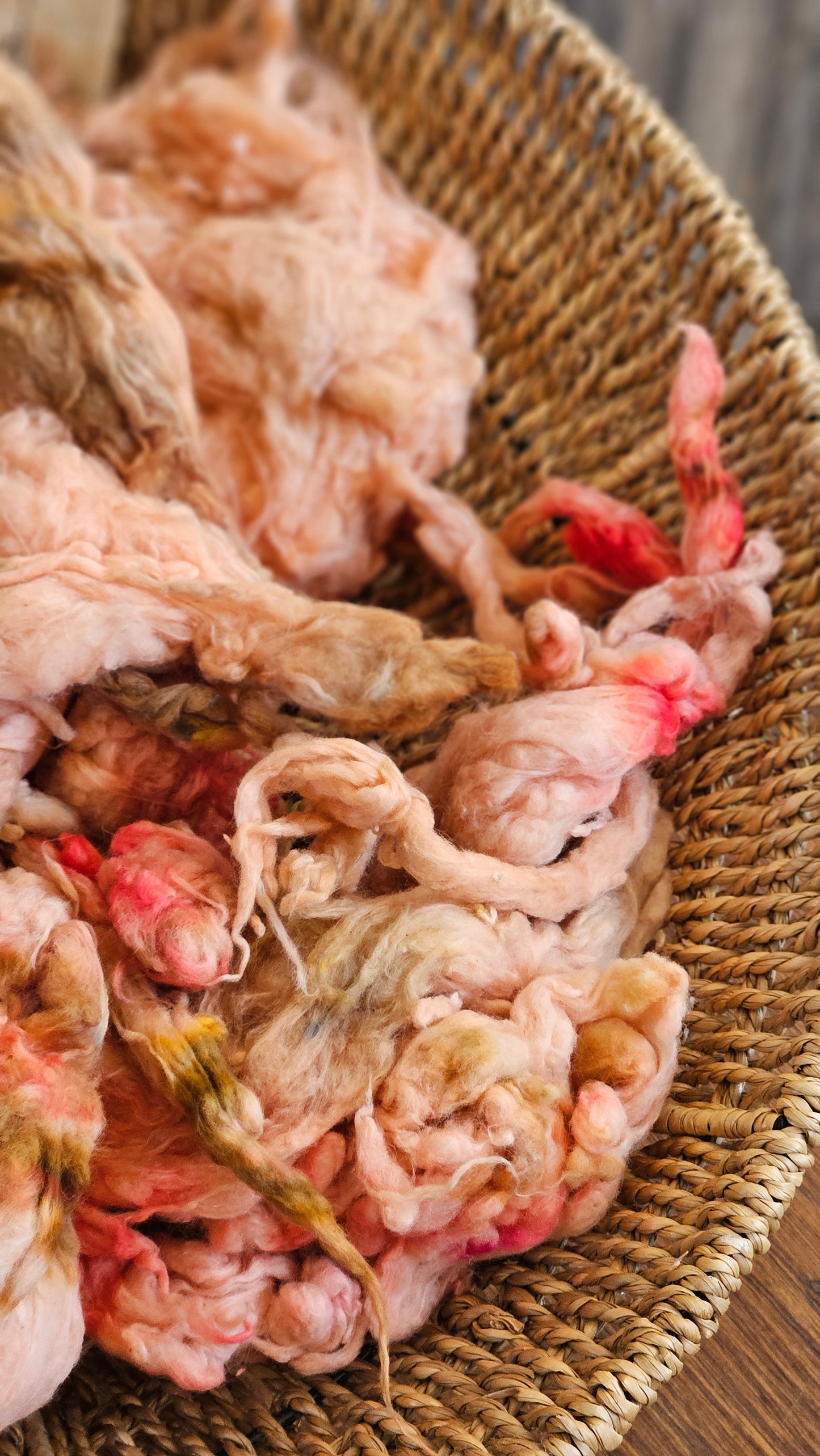 IMHOTEP Hand-Dyed Organic Extra Fine Cotton Noil for fiber art, texture blending, and papermaking - 1 ounce | 28 grams