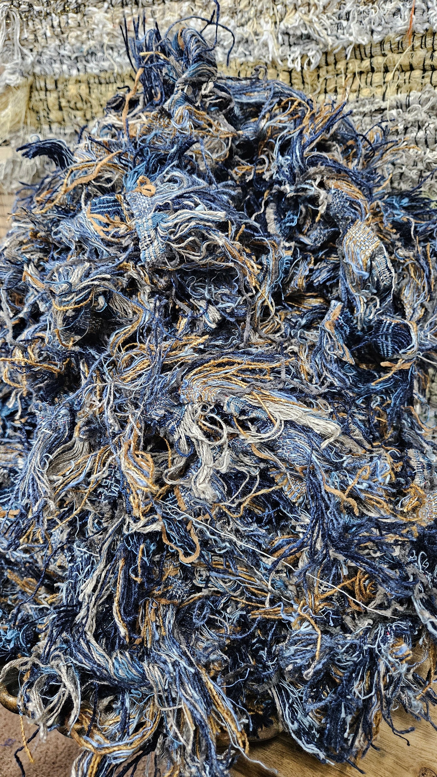 BULK 07 - shaggy fringe ribbon for tapestry weaving and fiber art - 4.5 POUNDS