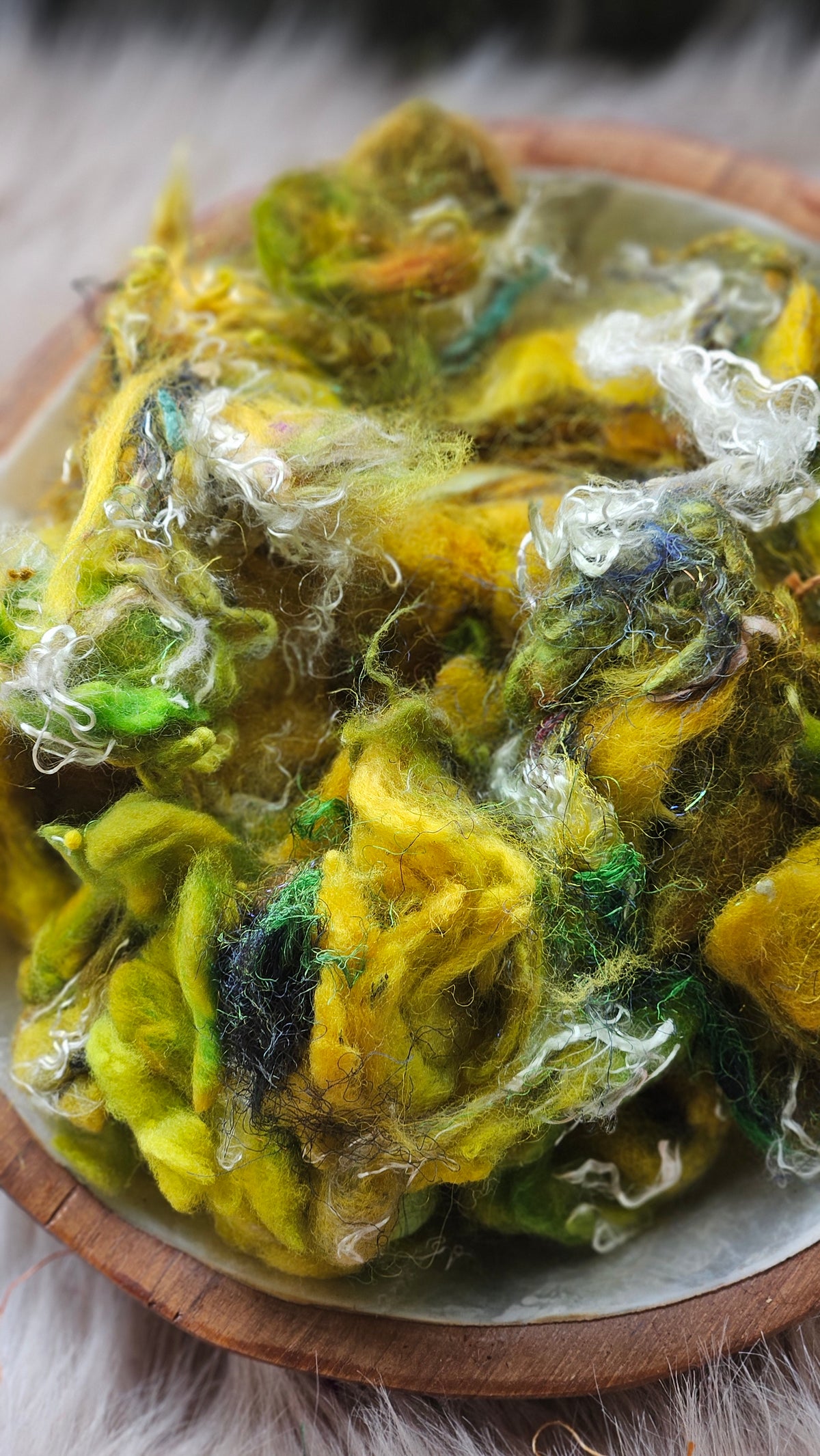 Undone Horizon - hand-dyed wool alpaca bamboo texture blend - 4 ounces | 114 grams