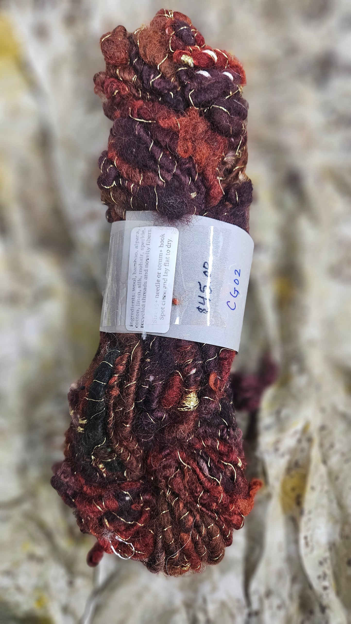 Handspun Bulky Art Yarn - Cinnamon Grove 02