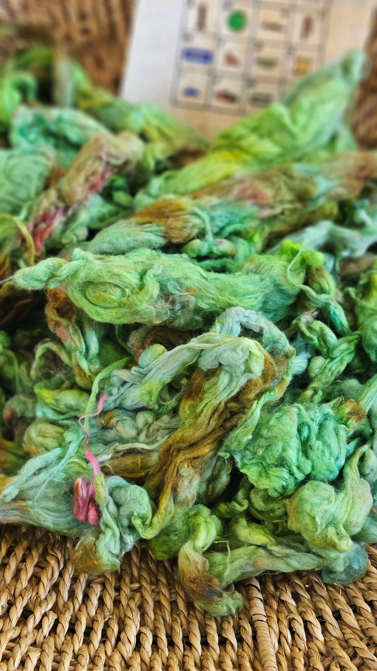 SCARAB Hand-Dyed Organic Extra Fine Cotton Noil for fiber art, texture blending, and papermaking - 1 ounce | 28 grams