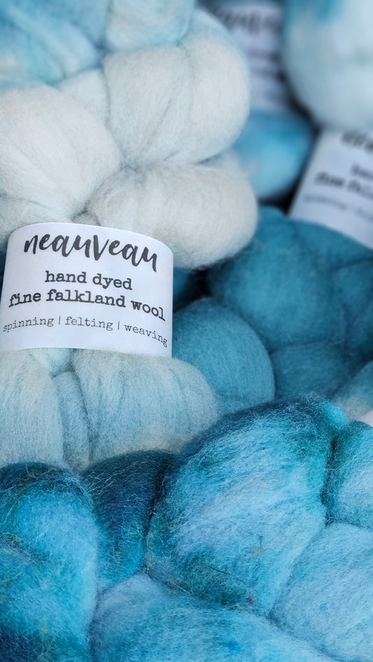 Newriver - hand dyed fine wool roving for felting and blending - 2 ounces | 57 grams