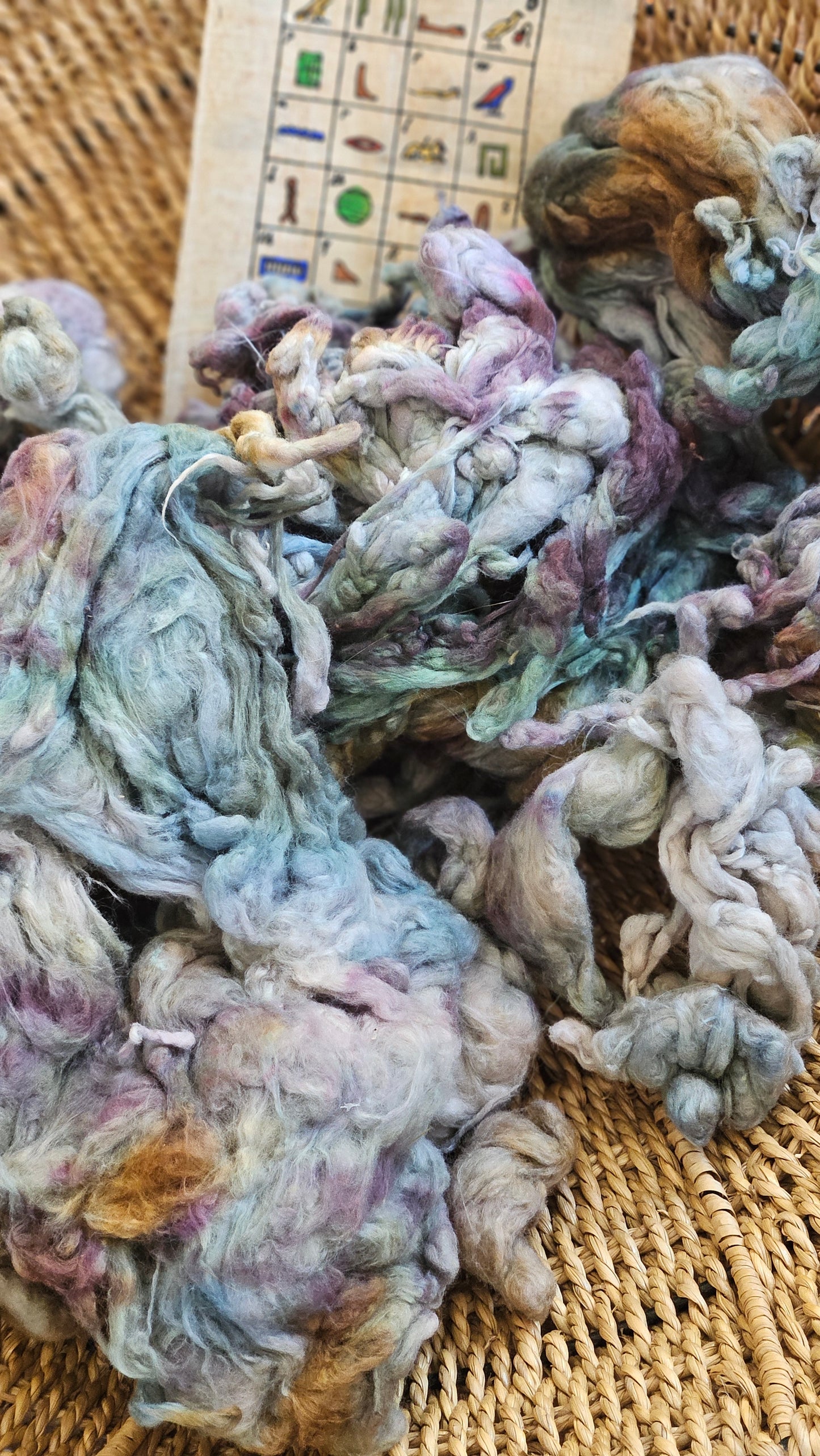 NILE Hand-Dyed Organic Extra Fine Cotton Noil for fiber art, texture blending, and papermaking - 1 ounce | 28 grams