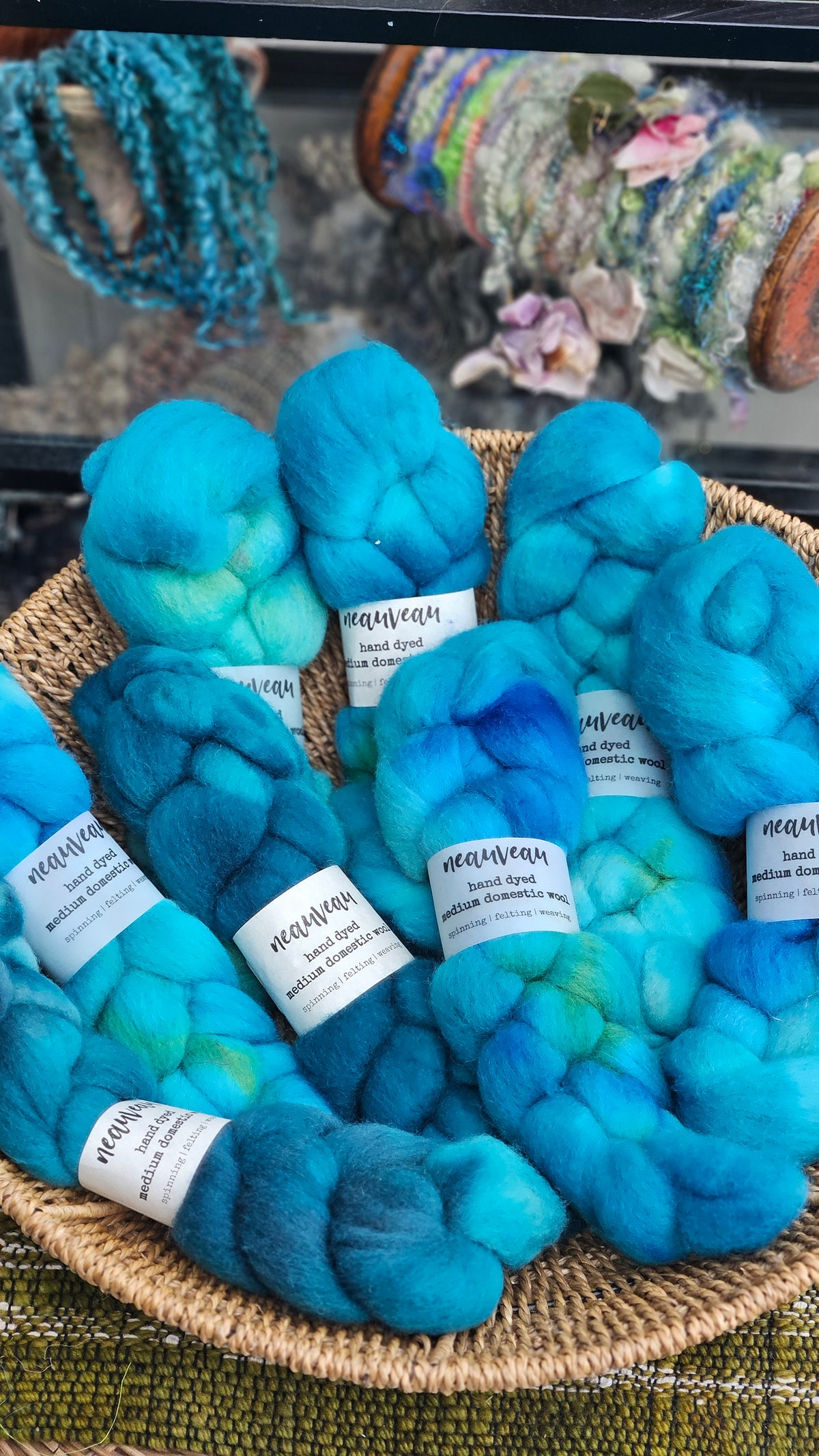 Bluebird - hand dyed domestic wool roving for felting and blending - 2 ounces | 57 grams