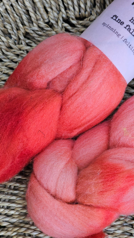 Redwood - hand dyed fine wool roving for felting and blending - 2 ounces | 57 grams