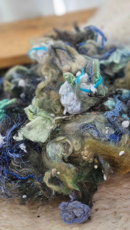 GARDEN DAWN - fiber texture blend for art yarn spinning & felting - 4 ounces | 114 grams