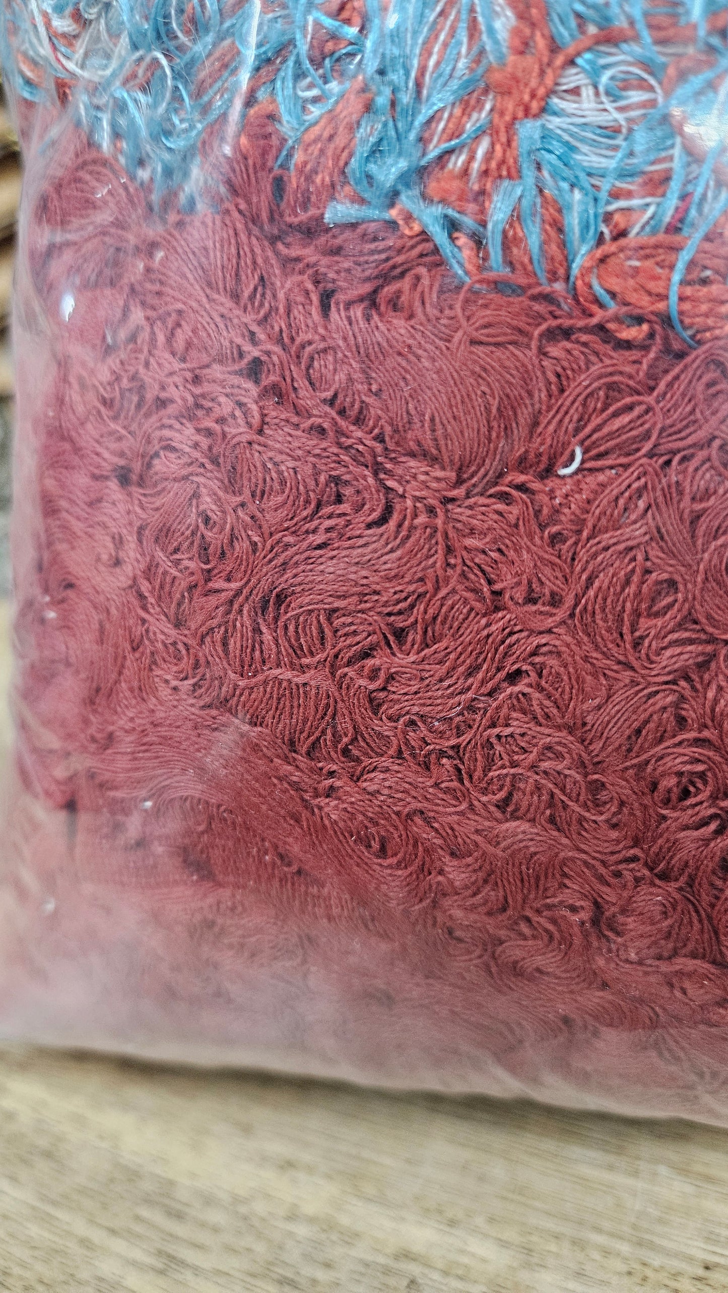 FIREWORKS - shaggy fringe ribbon for tapestry weaving and fiber art - RUBY05 (1.9 lb)