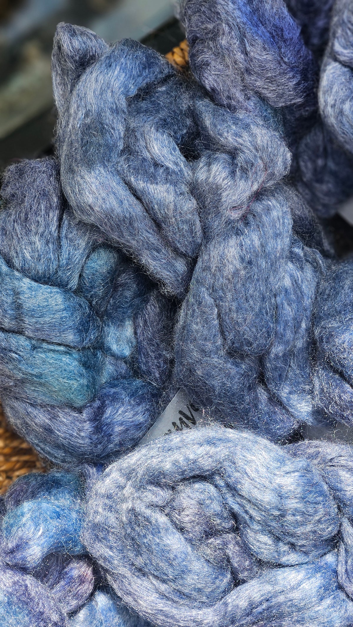 Midnight Pearl - wool bamboo roving for felting and blending - 2 ounces | 57 grams