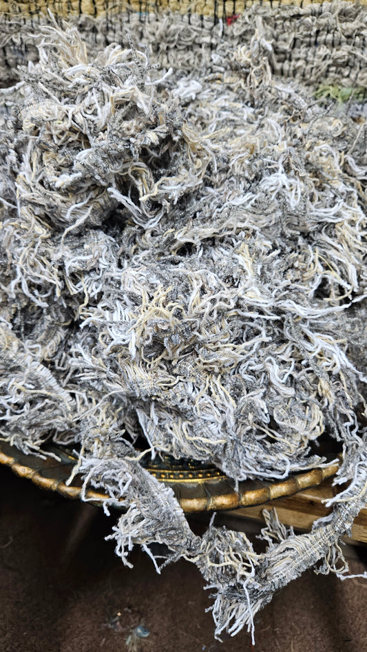 BULK 17 - shaggy fringe ribbon for tapestry weaving and fiber art - 3.2 POUNDS