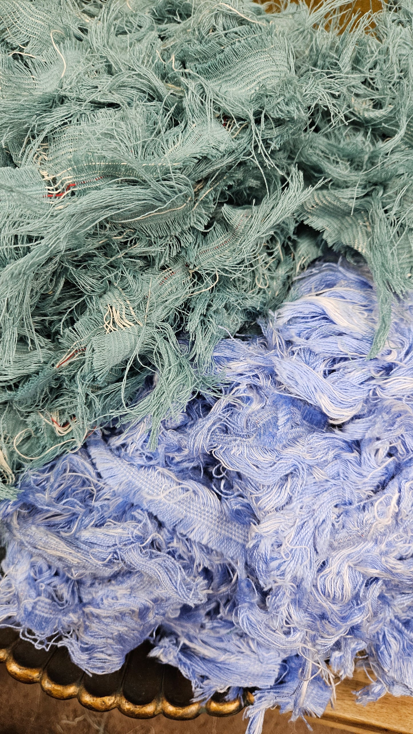 PERIWINKLE - shaggy fringe ribbon for tapestry weaving and fiber art - 4 POUNDS