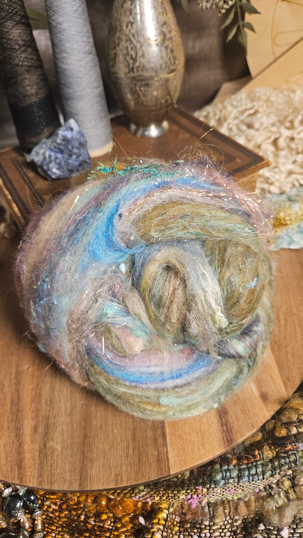 Shaniko Wool Silk Flax Neauveau Art Batt 3007 - 2 oz | 57 g