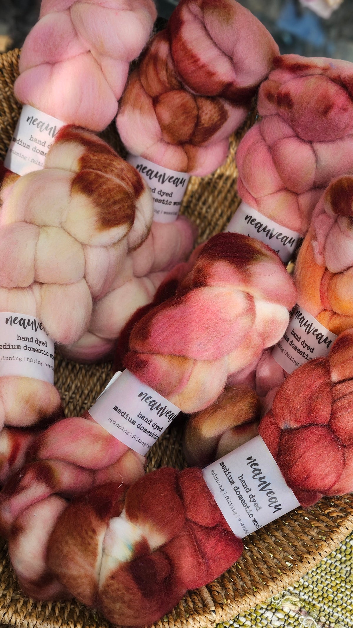 Rosella - hand dyed domestic wool roving for felting and blending - 2 ounces | 57 grams