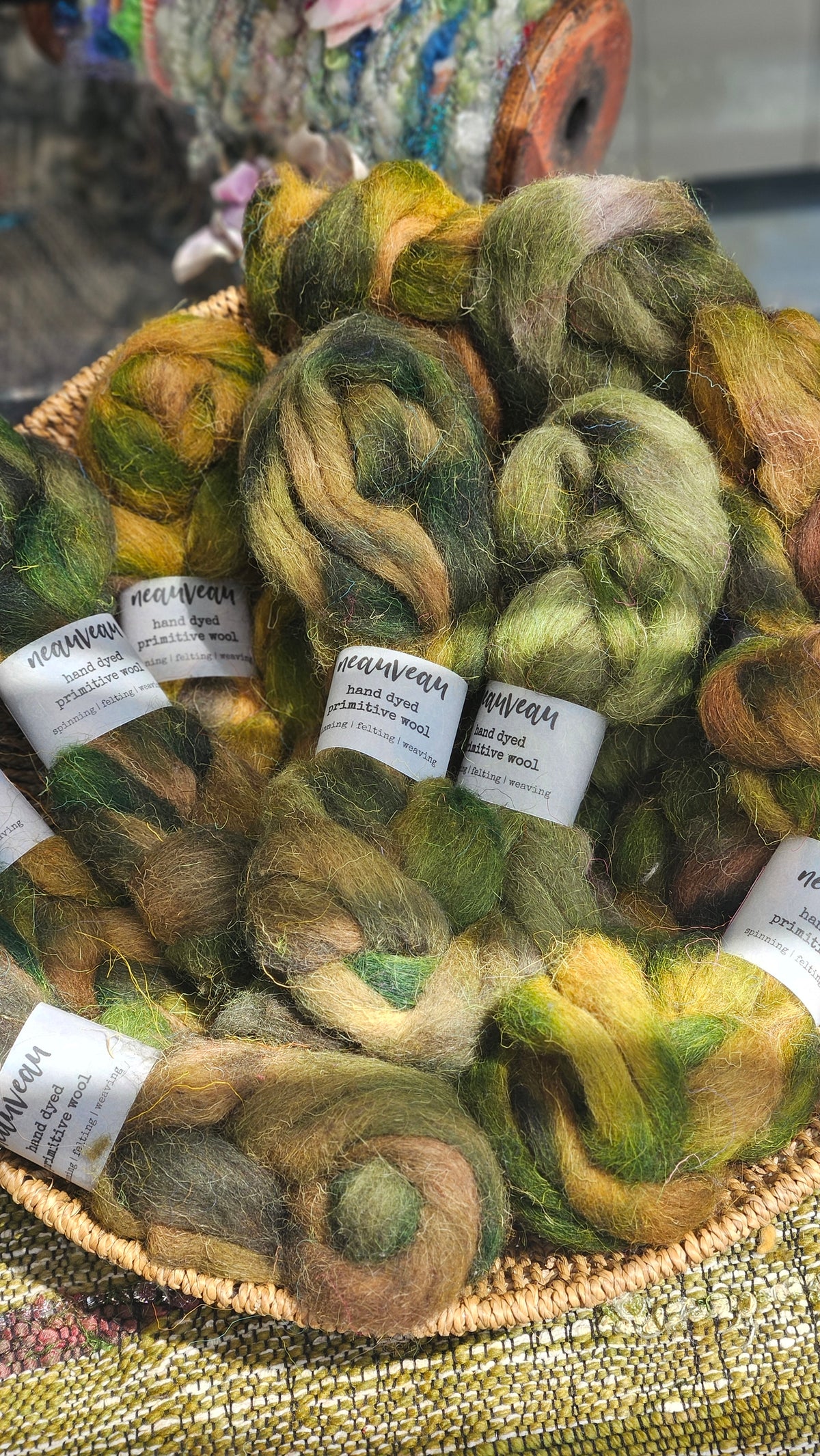 Woodlot - primitive hand dyed wool roving for felting and blending - 2 ounces | 57 grams