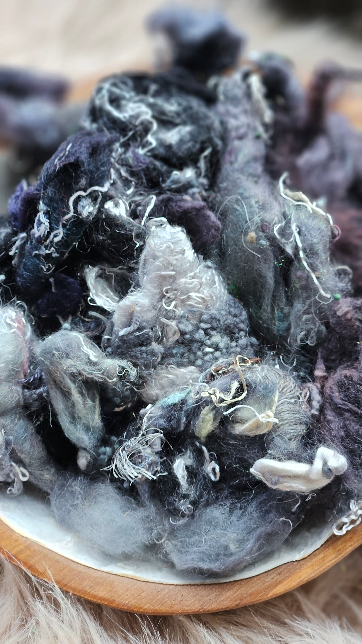 Dustlight - hand-dyed wool alpaca bamboo texture blend - 4 ounces | 114 grams