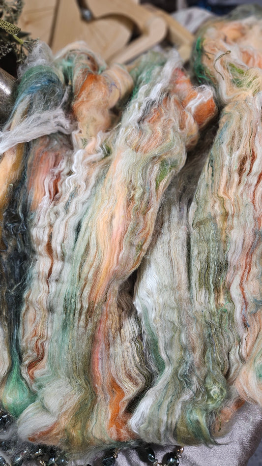 Shaniko Wool Silk Flax Neauveau Art Batt 907 - 4.3 oz
