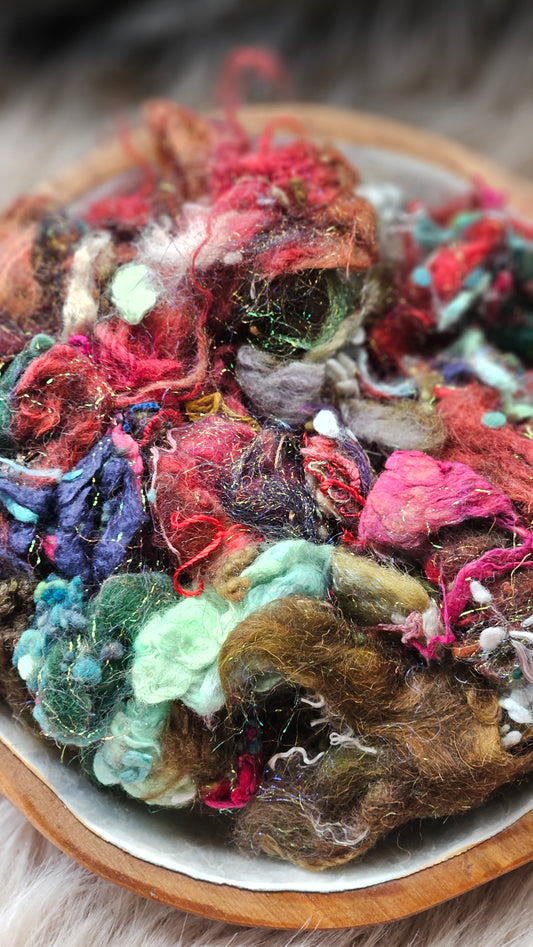 Flicker and Fade - hand-dyed wool alpaca bamboo texture blend - 4 ounces | 114 grams