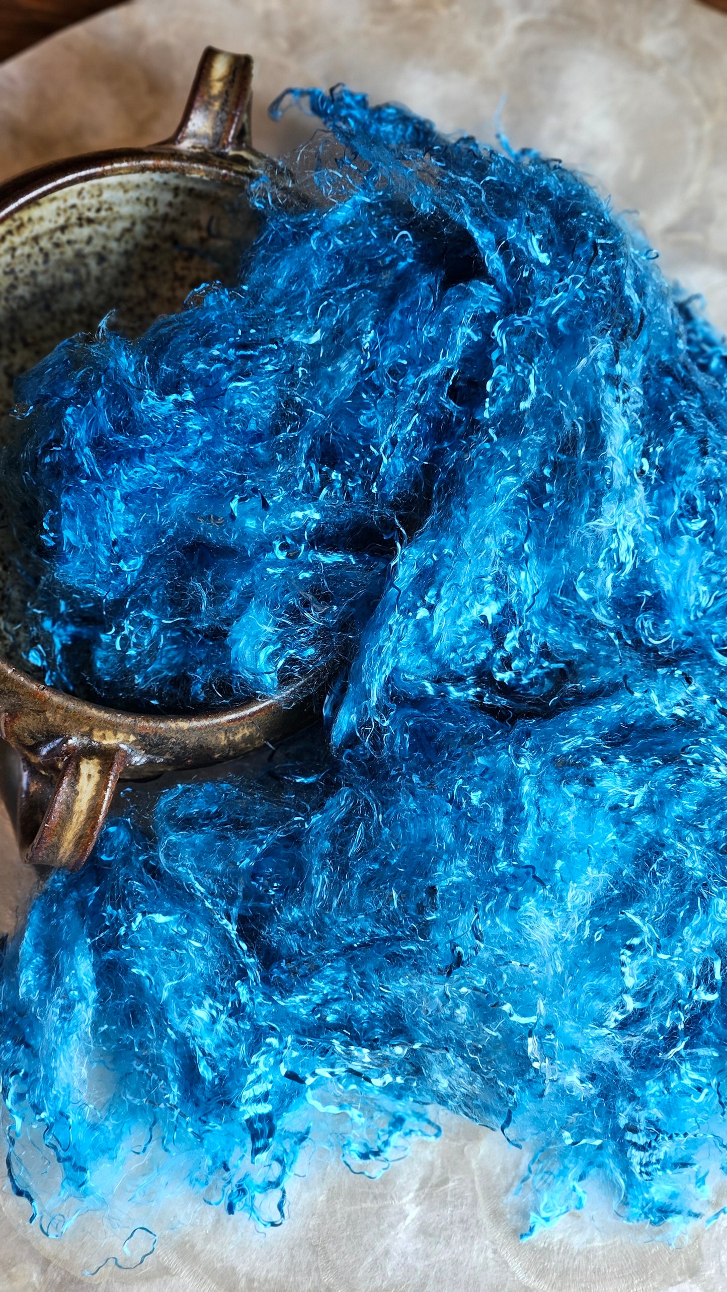 CERUSSITE - hand-dyed eucalyptus crimp faux-silk for art yarn embellishing, fiber blending, felting, and papermaking - 2 oz | 57 g