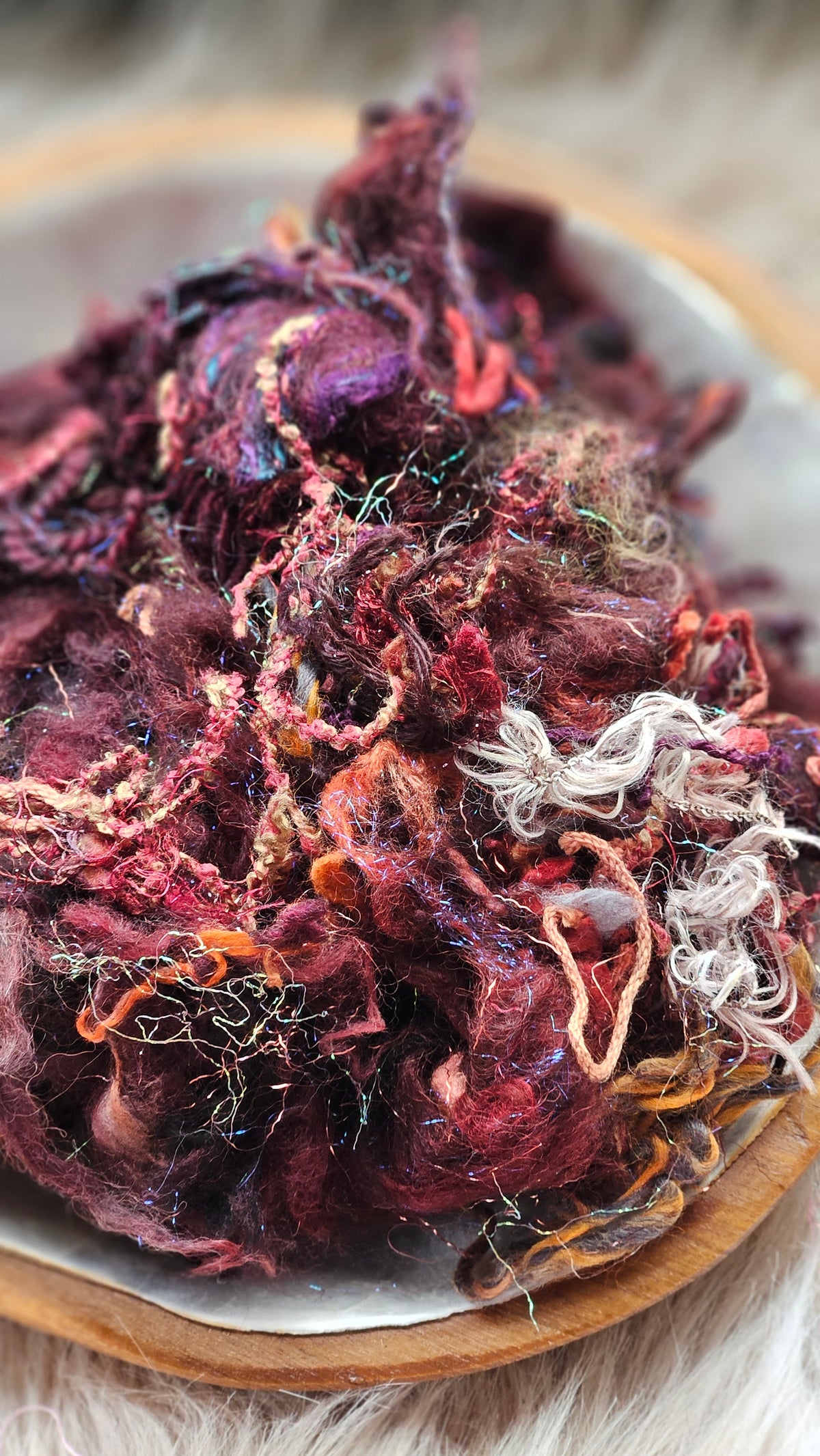 Wounded Daylight - hand-dyed wool alpaca bamboo texture blend - 4 ounces | 114 grams