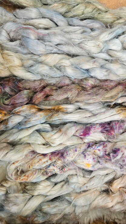 GUINEVERE - rare hand-dyed hemp top for carding into art batts - 2 ounces | 57 grams