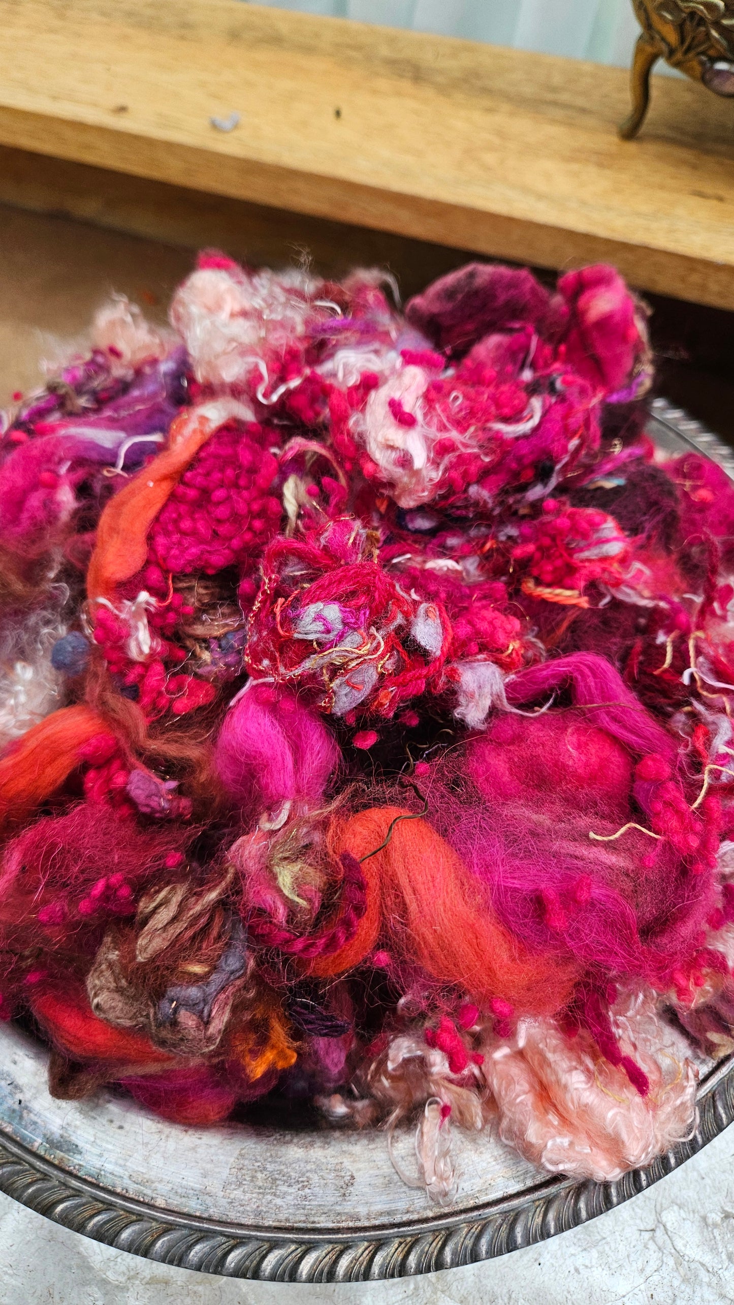 WILDFLOWER VALLEY - Hand-Dyed Texture Blend for art yarn embellishing, texture blending, felting, mixed media, and fiber art - 4 ounces | 114 grams