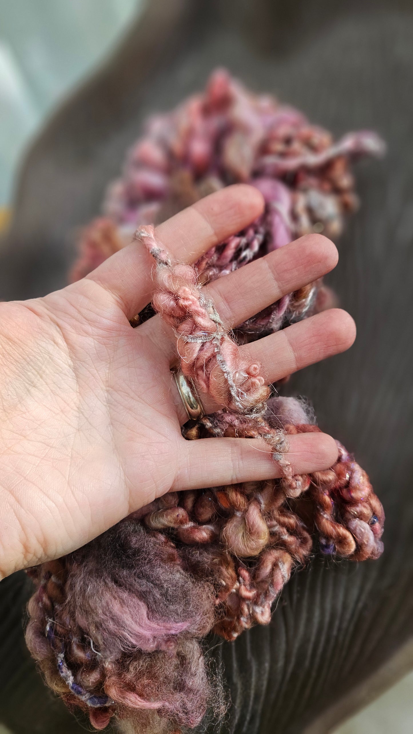 MEADOW SUNRISE - Bulky Handspun Art Yarn XL Skein - 40 yards | 4.3 ounces | 122 grams