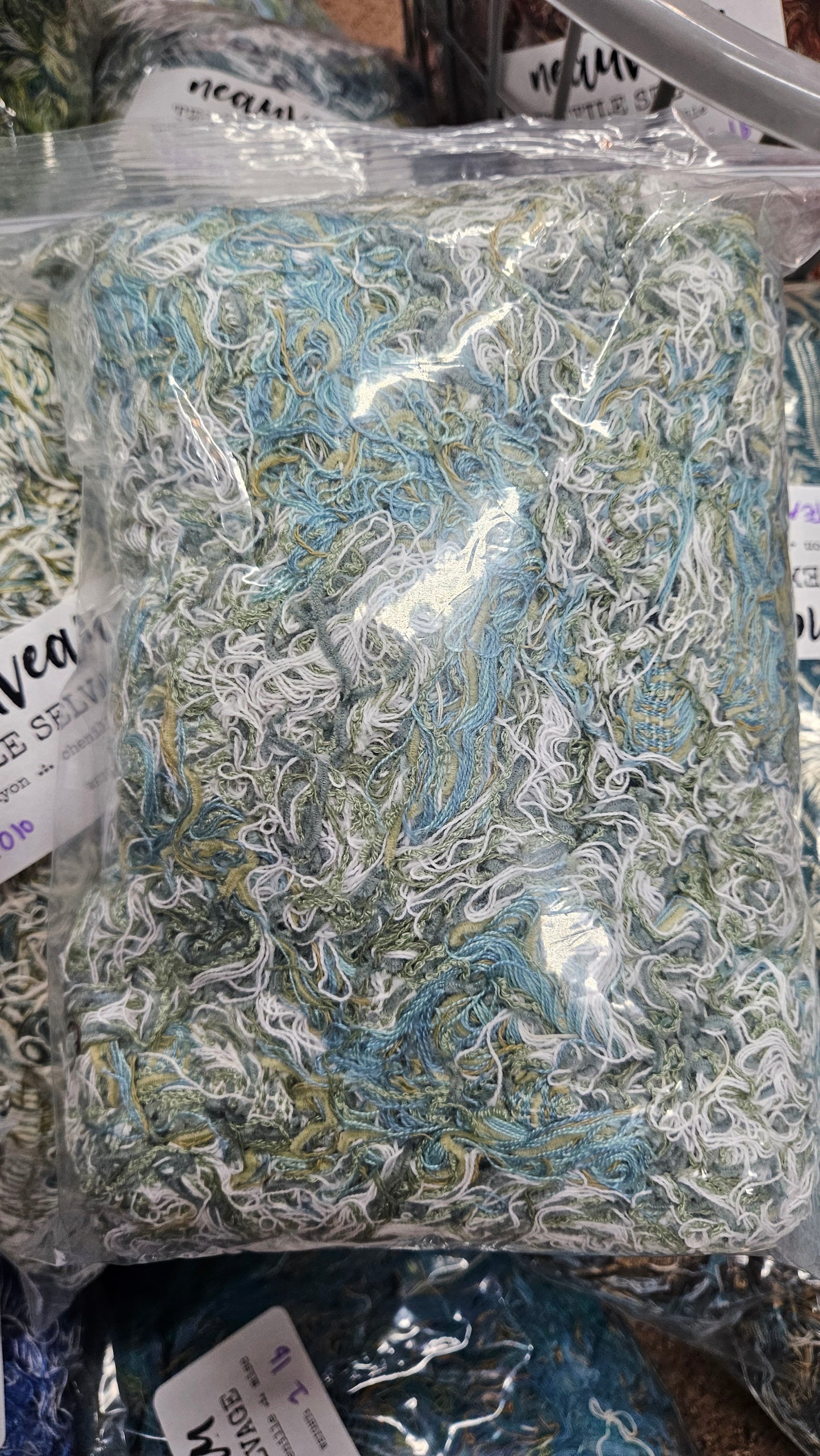 SEASHORE - textile selvedge for rug and art weaving and art yarn - SEA004 (1 lb)