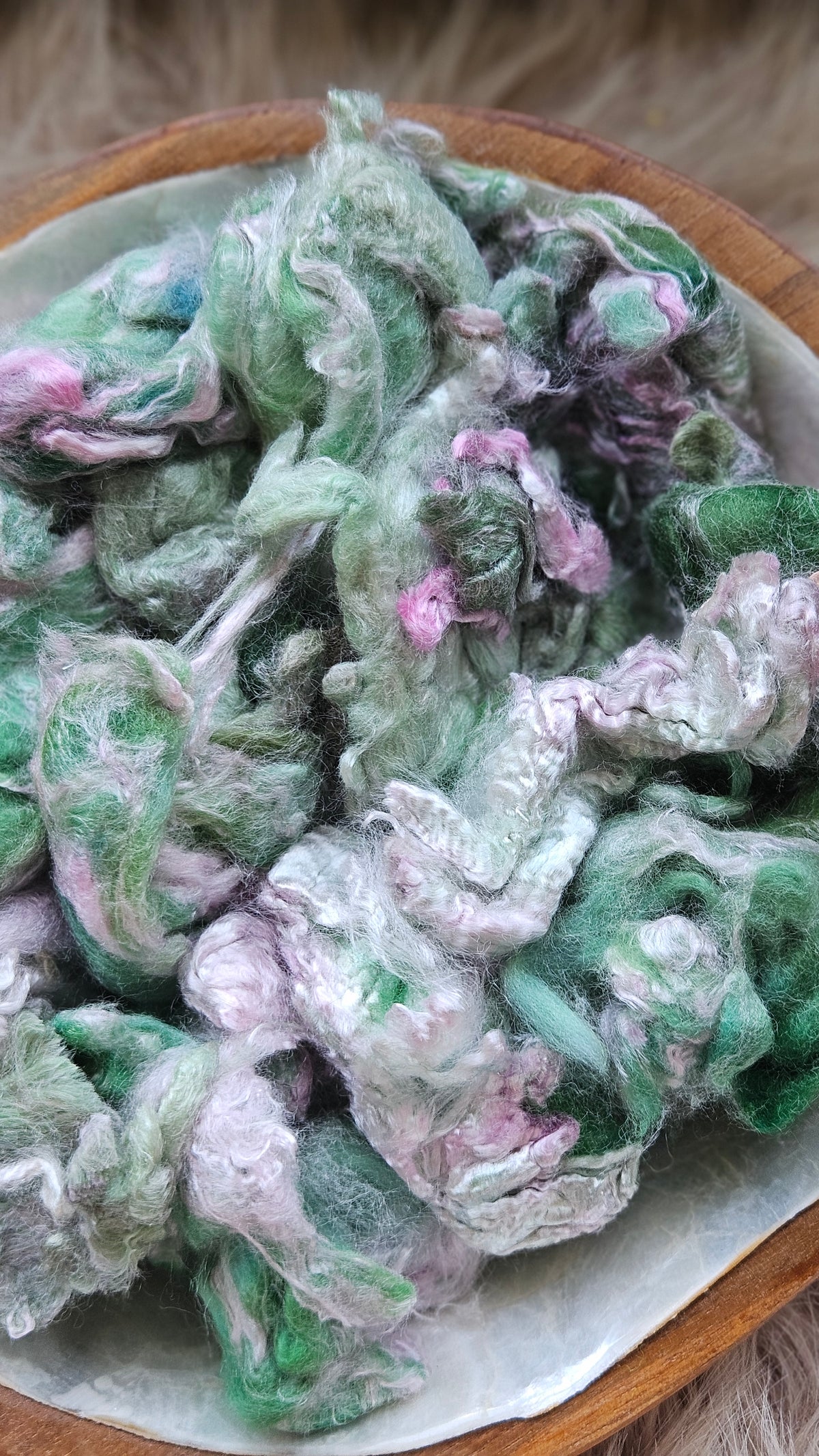 Mochi - hand-dyed fine wool and silky bamboo mill ends - 5 oz |  142 g