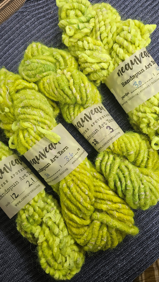 Handspun Yarn Lot - 4 Skeins Neonberry