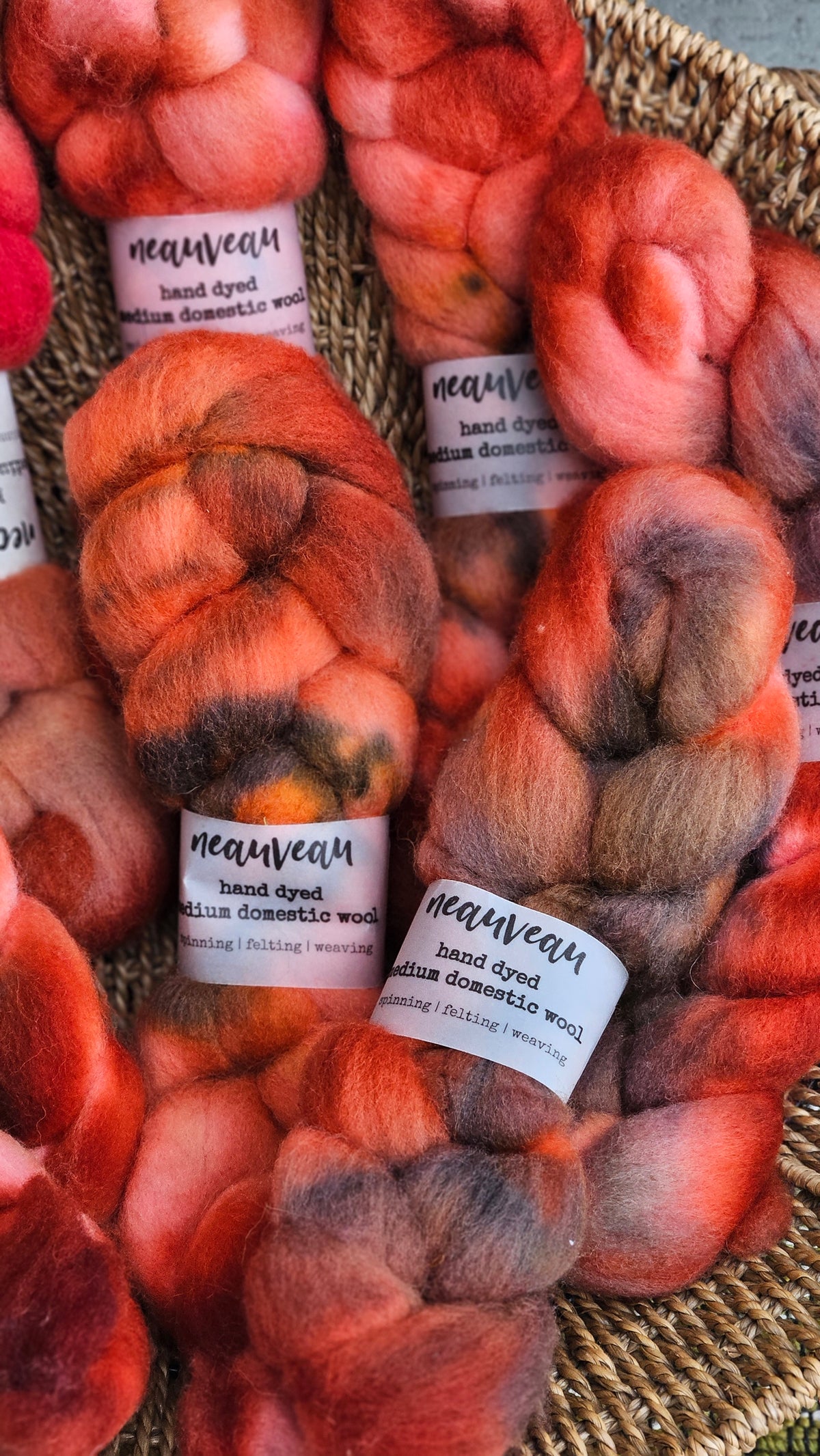 Robin - hand dyed domestic wool roving for felting and blending - 2 ounces | 57 grams