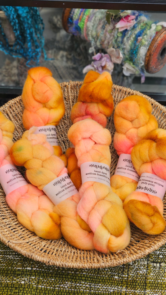 Lovebird - hand dyed domestic wool roving for felting and blending - 2 ounces | 57 grams