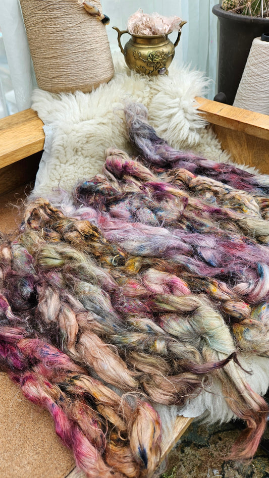 AVALON Hand-Dyed Fine Hemp for fiber art, texture blending, and papermaking - 2 ounces | 57 grams