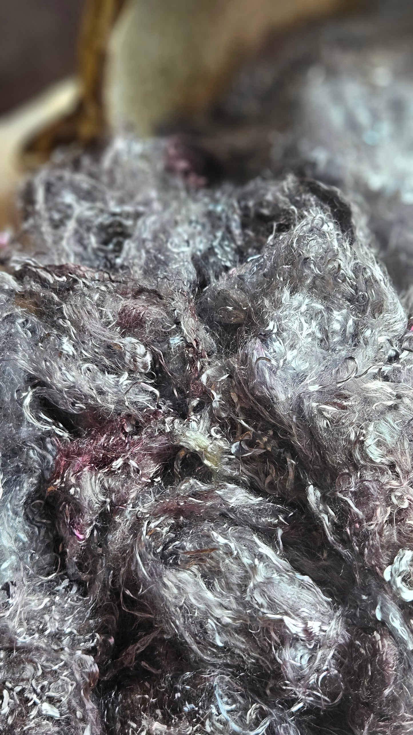 HEMATITE - hand-dyed eucalyptus crimp faux-silk for art yarn embellishing, fiber blending, felting, and papermaking - 2 oz | 57 g